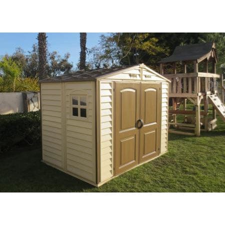 Duramax 8' x 6' StoreAll Vinyl Shed with Foundation 30115 - Garage Tools Storage