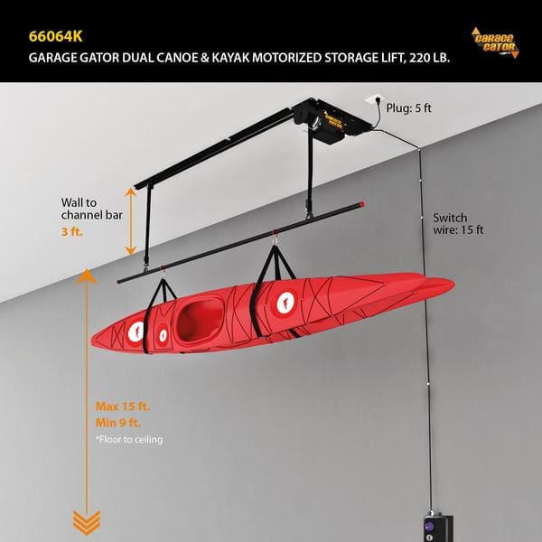 Garage Gator Dual Power Kayak & Canoe Lift Storage System GG8220CK2
