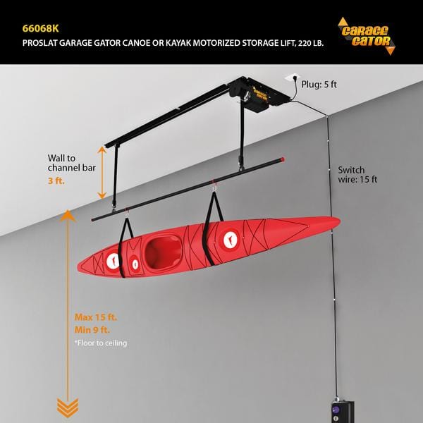 PROSLAT Garage Gator Single Canoe & Kayak 220 lb Hoist kit 66068K