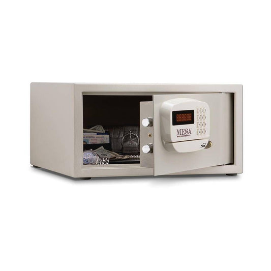 MESA Safes Hotel Home Defense Safe 1.2 cu.ft. w/ Card Swipe,White MHRC916E-WHT