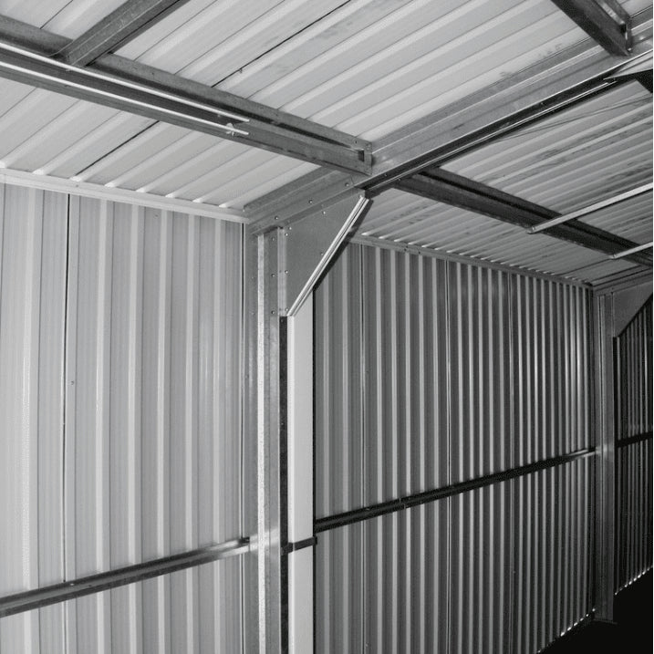 Duramax 12'x20' Imperial Metal Garage Dark Gray w/ White Trim 50951 - Garage Tools Storage